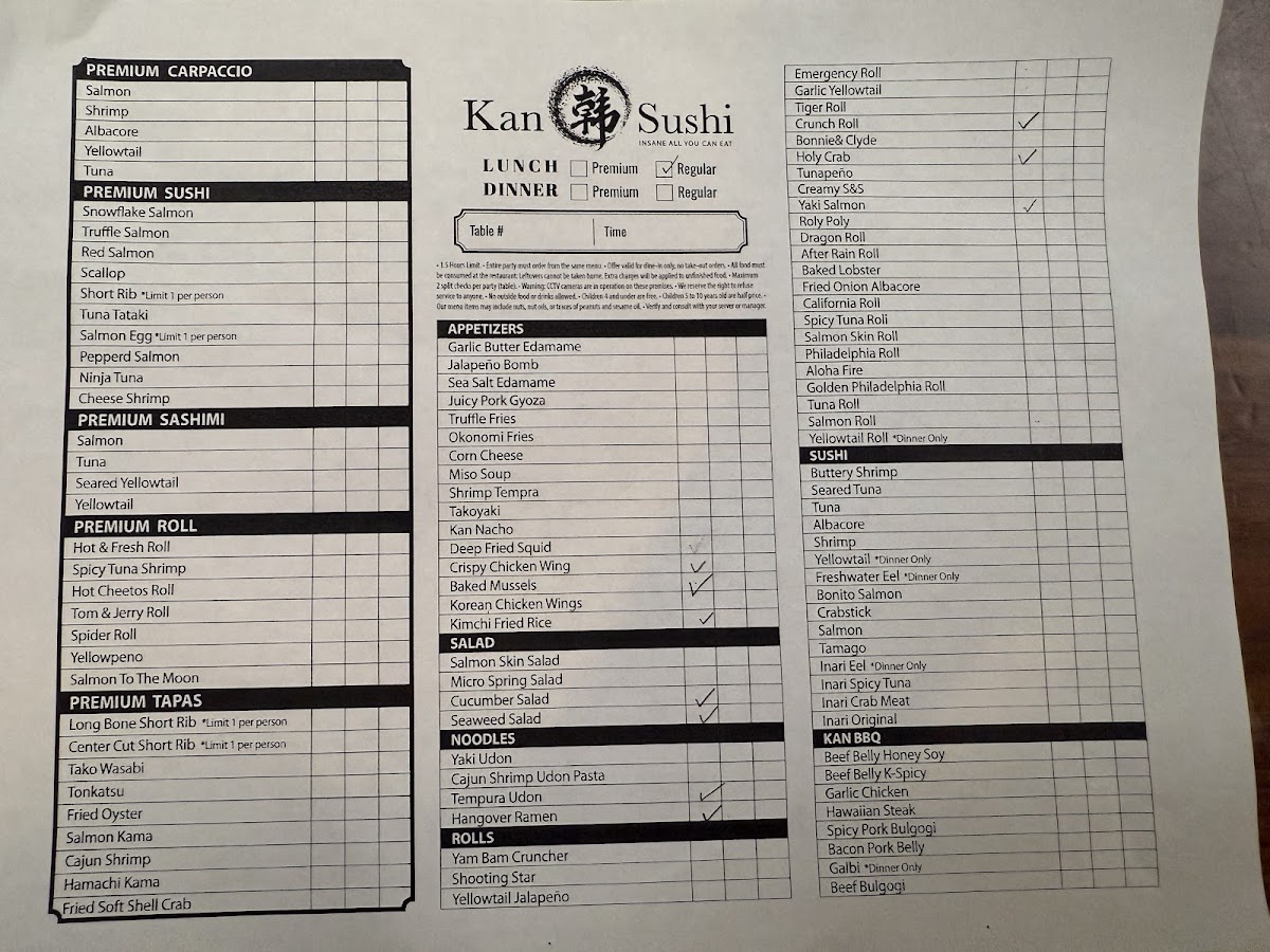 Kan Sushi Menu - Image 5